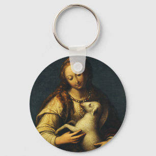 Saint Agnes by Orsola Maddalena Caccia Key Ring