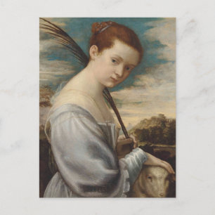 Saint Agnes by the Circle of Titian Postcard