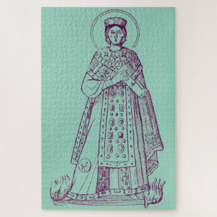 Saint Agnes of Rome greek mosaic Jigsaw Puzzle