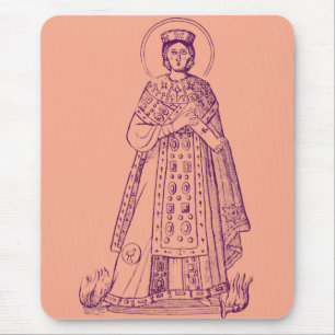 Saint Agnes of Rome greek mosaic Mouse Pad