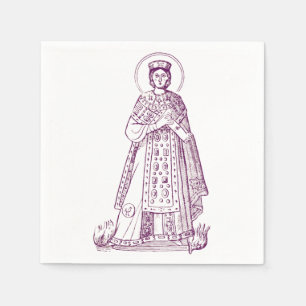 Saint Agnes of Rome greek mosaic Napkin