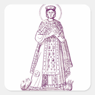 Saint Agnes of Rome greek mosaic Square Sticker