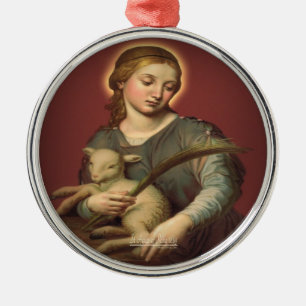 Saint Agnes of Rome Metal Ornament