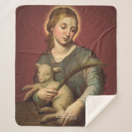 Saint Agnes of Rome Sherpa Blanket