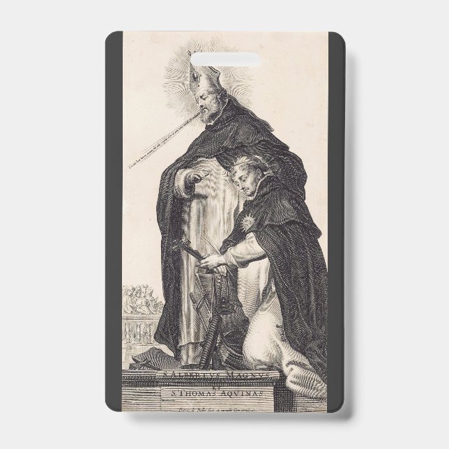 Saint Albert the Great and saint Thomas Aquinas ID Badge (Front)