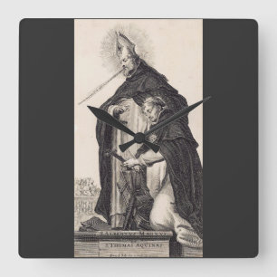 Saint Albert the Great and saint Thomas Aquinas Square Wall Clock