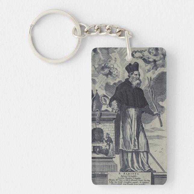 Saint Albinus of Angers Key Ring (Front)