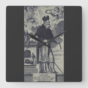 Saint Albinus of Angers Square Wall Clock