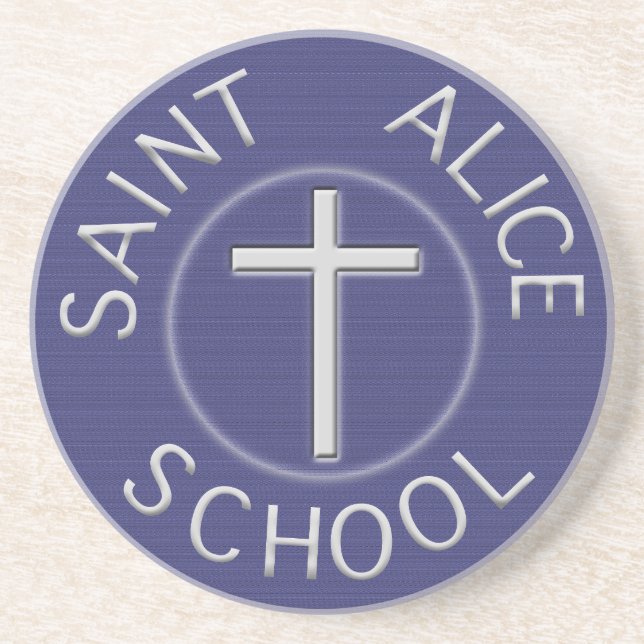 Saint Alice School Traditional Patch  Coaster (Front)
