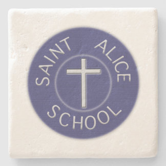 Saint Alice School Traditional Patch  Stone Coaster