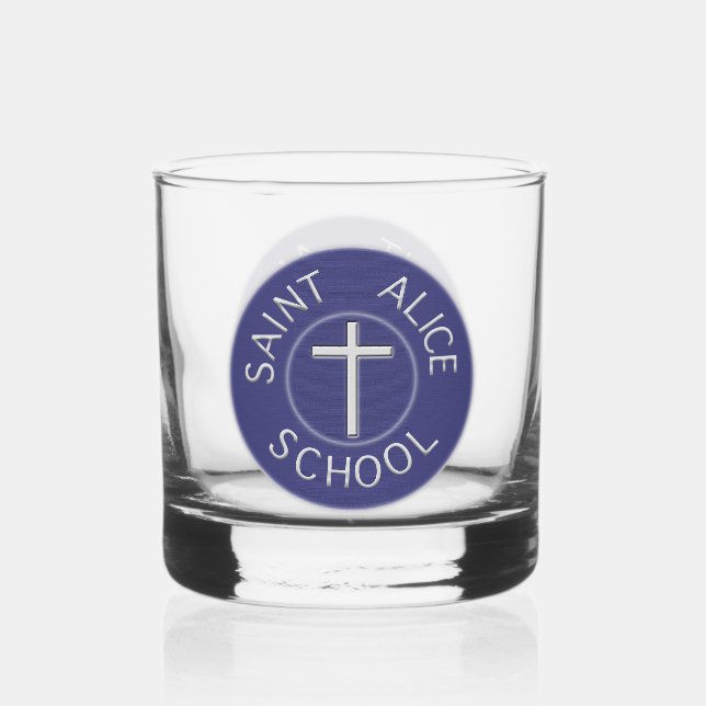 Saint Alice School Traditional Patch  Whiskey Glass (Front)