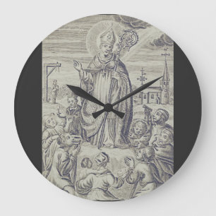 Saint Amand bishop of Tongeren-Maastricht Large Clock