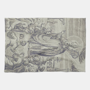 Saint Amand bishop of Tongeren-Maastricht Tea Towel
