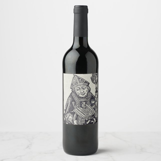 Saint Amandus Founder and Missionary Art Wine Label (Front)