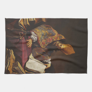 Saint Ambrose Father of the Catholic Church Tea Towel