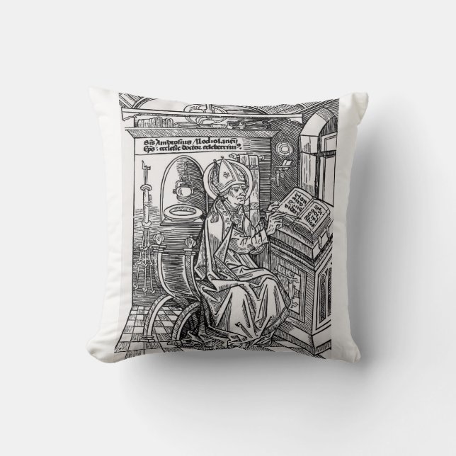 Saint Ambrose of Milan Cushion (Front)