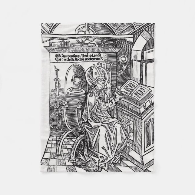 Saint Ambrose of Milan Fleece Blanket (Front)