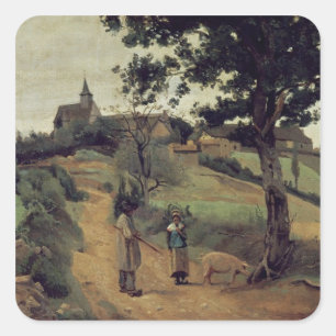 Saint-Andre-en-Morvan, 1842 Square Sticker
