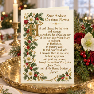 Saint Andrew Christmas Novena Card with Christmas