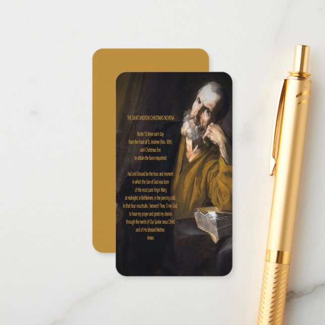 Saint Andrew Christmas Novena Enclosure Card (Front/Back In Situ)