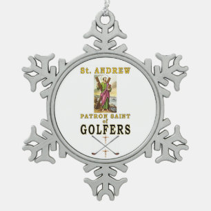 SAINT ANDREW SNOWFLAKE PEWTER CHRISTMAS ORNAMENT