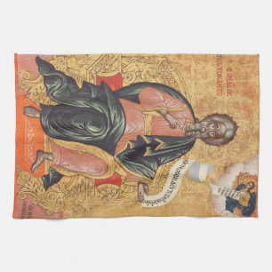 Saint Andrew the Apostle Orthodox icon Tea Towel