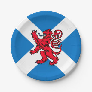 Saint Andrew's Cross Scottish Flag & Lion Rampant Paper Plate