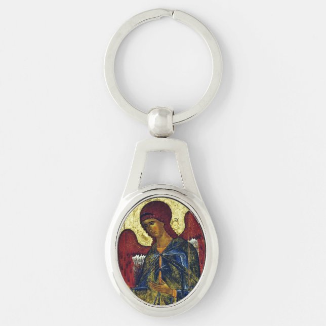 Saint Angel Gabriel Orthodox Icon Key Ring (Front)
