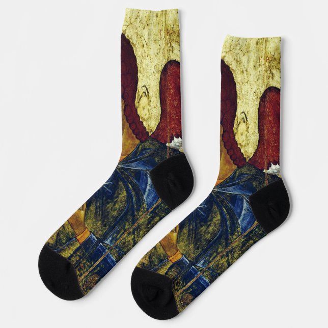 Saint Angel Gabriel Orthodox Icon Socks (Left)