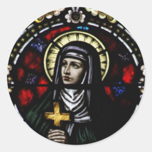 Saint Angela Merici Stained Glass Art Classic Round Sticker