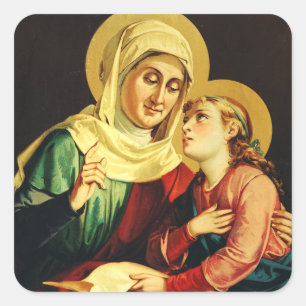 Saint Ann and Virgin Mary Square Sticker