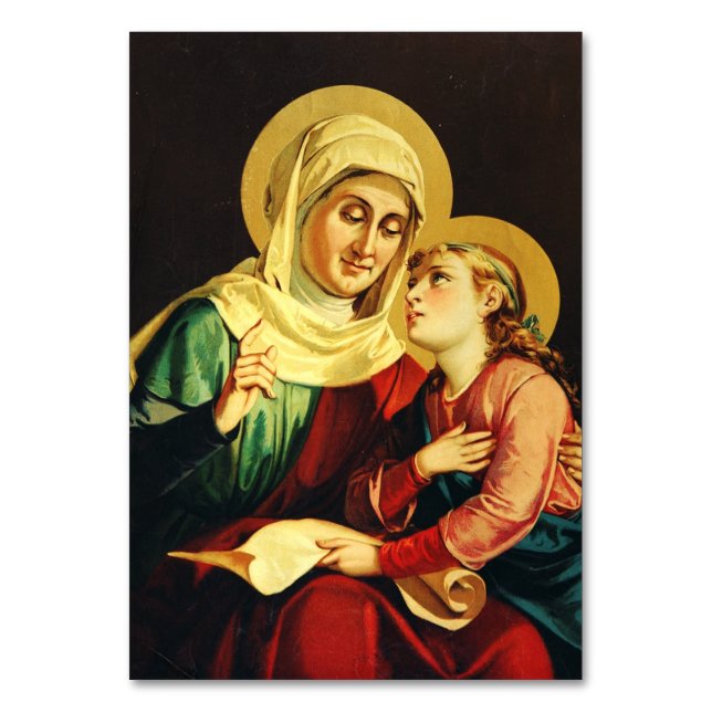 Saint Ann and Virgin Mary Table Number (Front)