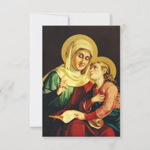 Saint Anna and the Young Mary Holy Card