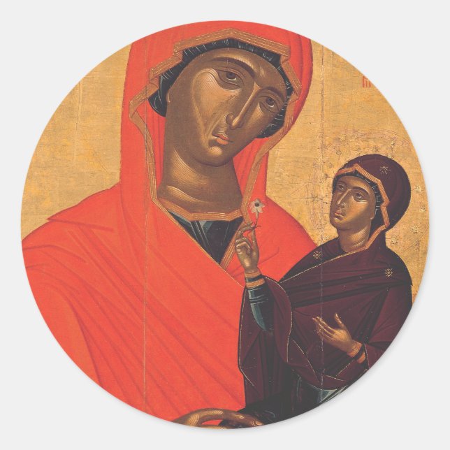 Saint Anne with the Virgin Mary Classic Round Sticker (Front)