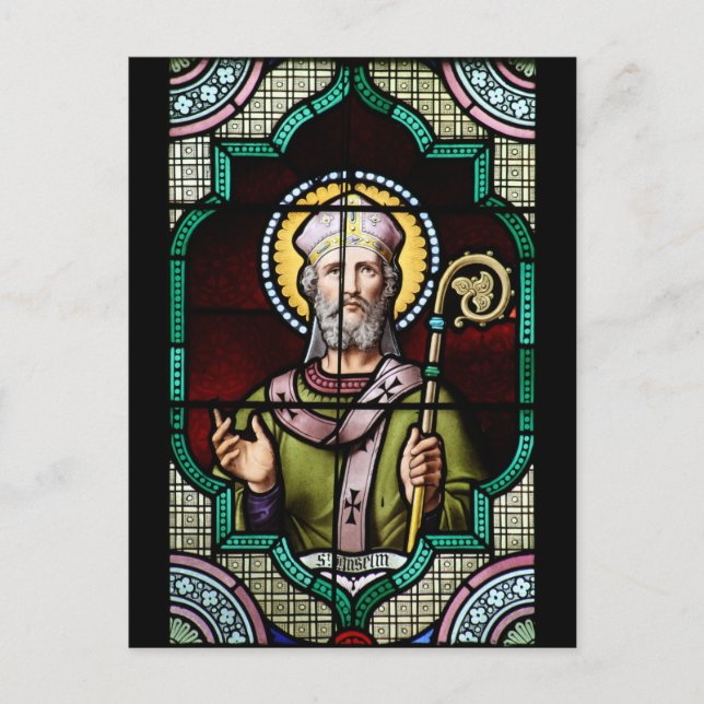 Saint Anselm of Canterbury Stained Glass Art Postcard (Front)