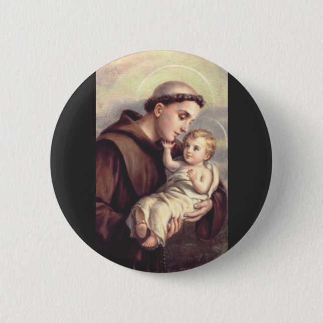 Saint Anthony of Padua 6 Cm Round Badge (Front)