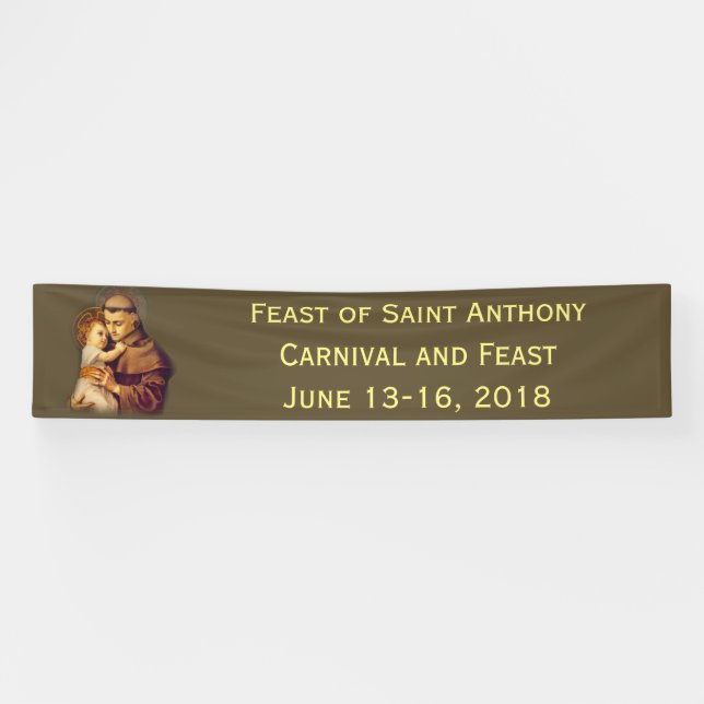 Saint Anthony of Padua Baby Jesus Banner (Horizontal)
