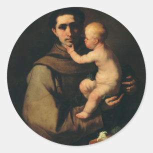 Saint Anthony of Padua by Luca Giordano  Classic Round Sticker