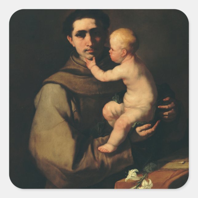 Saint Anthony of Padua by Luca Giordano  Square Sticker (Front)