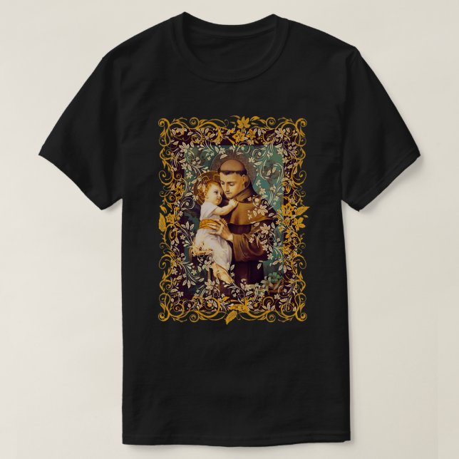 Saint Anthony of Padua Catholic St T-Shirt (Design Front)