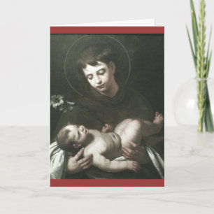 Saint Anthony of Padua Holding Baby Jesus Holiday Card