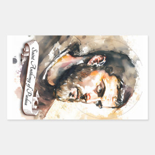 Saint Anthony of Padua Rectangular Sticker