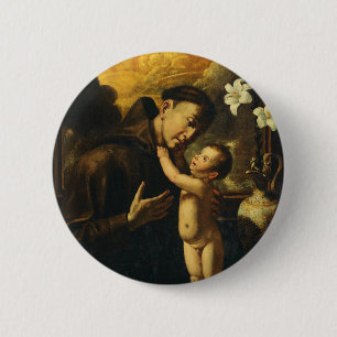 Saint Anthony of Padua with Baby Jesus 6 Cm Round Badge