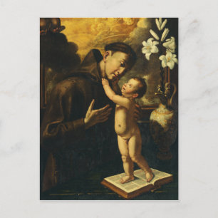 Saint Anthony of Padua with Baby Jesus Postcard