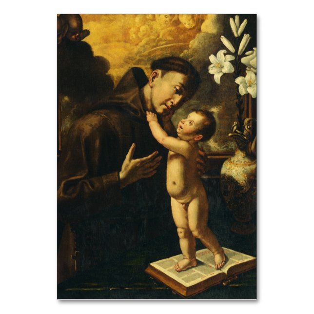 Saint Anthony of Padua with Baby Jesus Table Number (Front)
