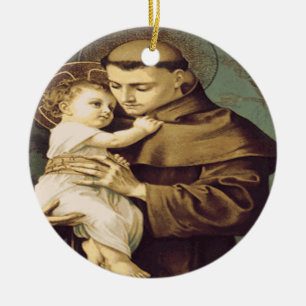 Saint Anthony Padua Ceramic Ornament