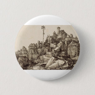 Saint Anthony Reading by Albrecht Durer 6 Cm Round Badge
