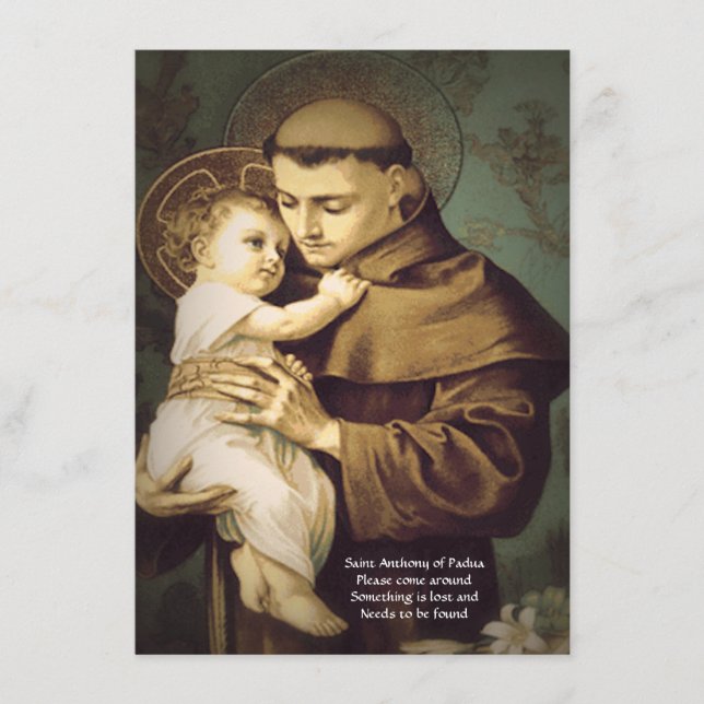 Saint Anthony Restoration Prayer of Lost Items Enclosure Card (Front)