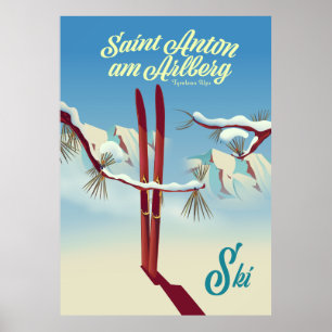 Saint Anton am Arlberg, Tyrolean Alps, Austria Ski Poster