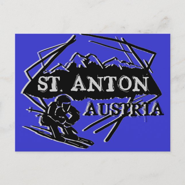 Saint Anton Austria ski logo postcard (Front)